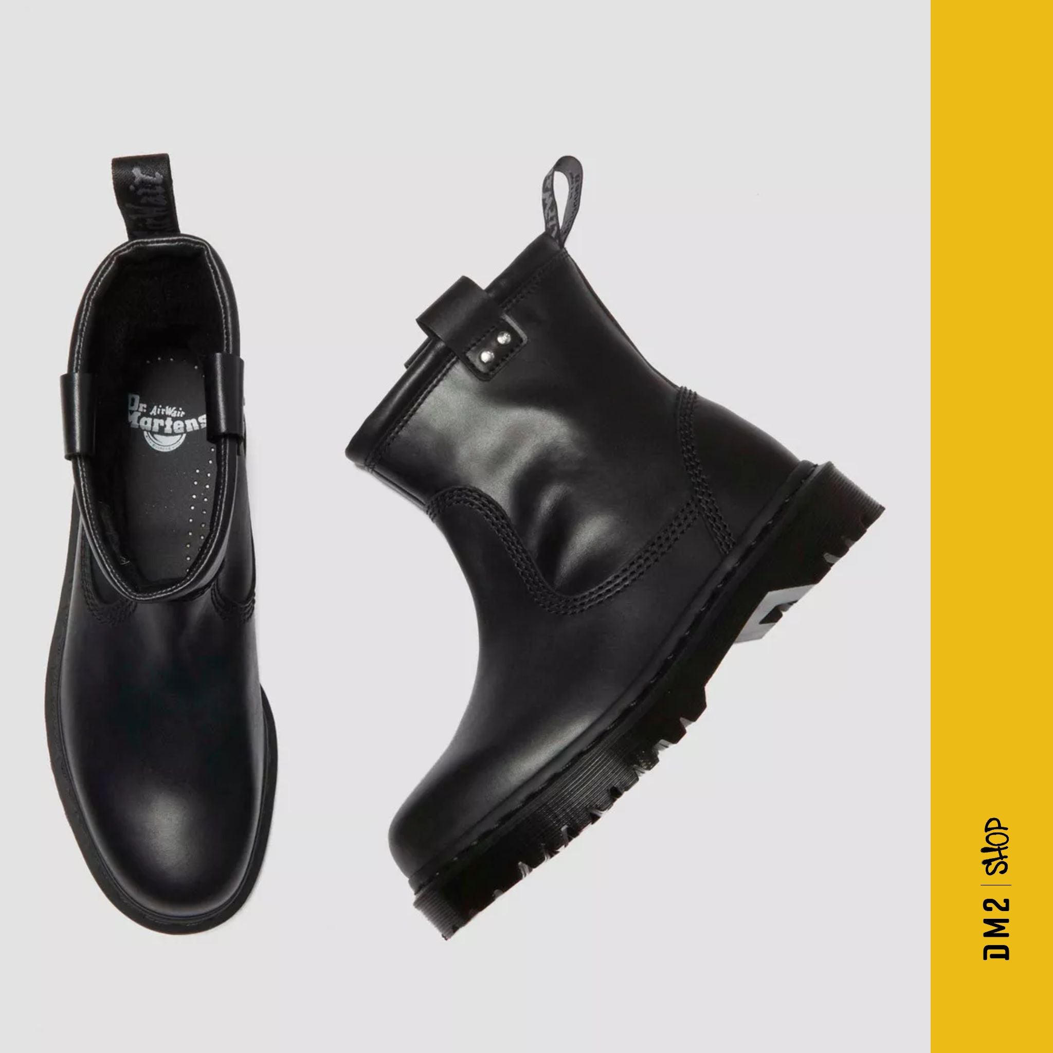 BOTTILLONS ANISTONE LO LEATHER BIKER NOIR, DR.MARTENS - DM2 SHOP
