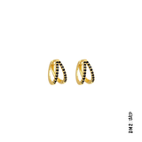 BOUCLES D'OREILLES - ANNEAUX DOUBLE - ZIRCONS