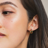 BOUCLES D'OREILLES - ANNEAUX DOUBLE - ZIRCONS