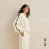 CREWNECK RHYTHM CONTRAST CREAM FEMME - DM2 SHOP