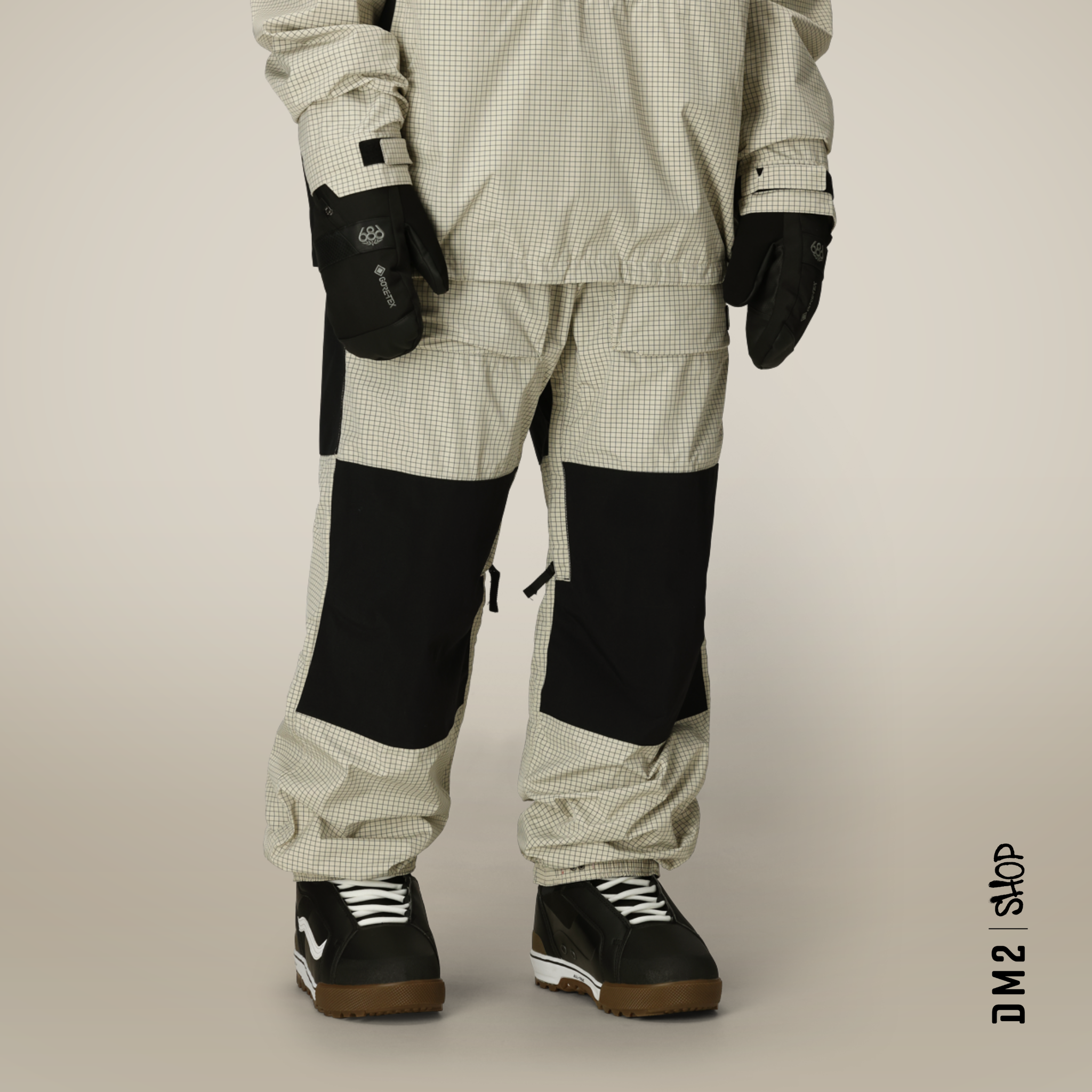 pantalon-snow-baggy-ghost-2-5l-limestone-grid-686-DM2-H5