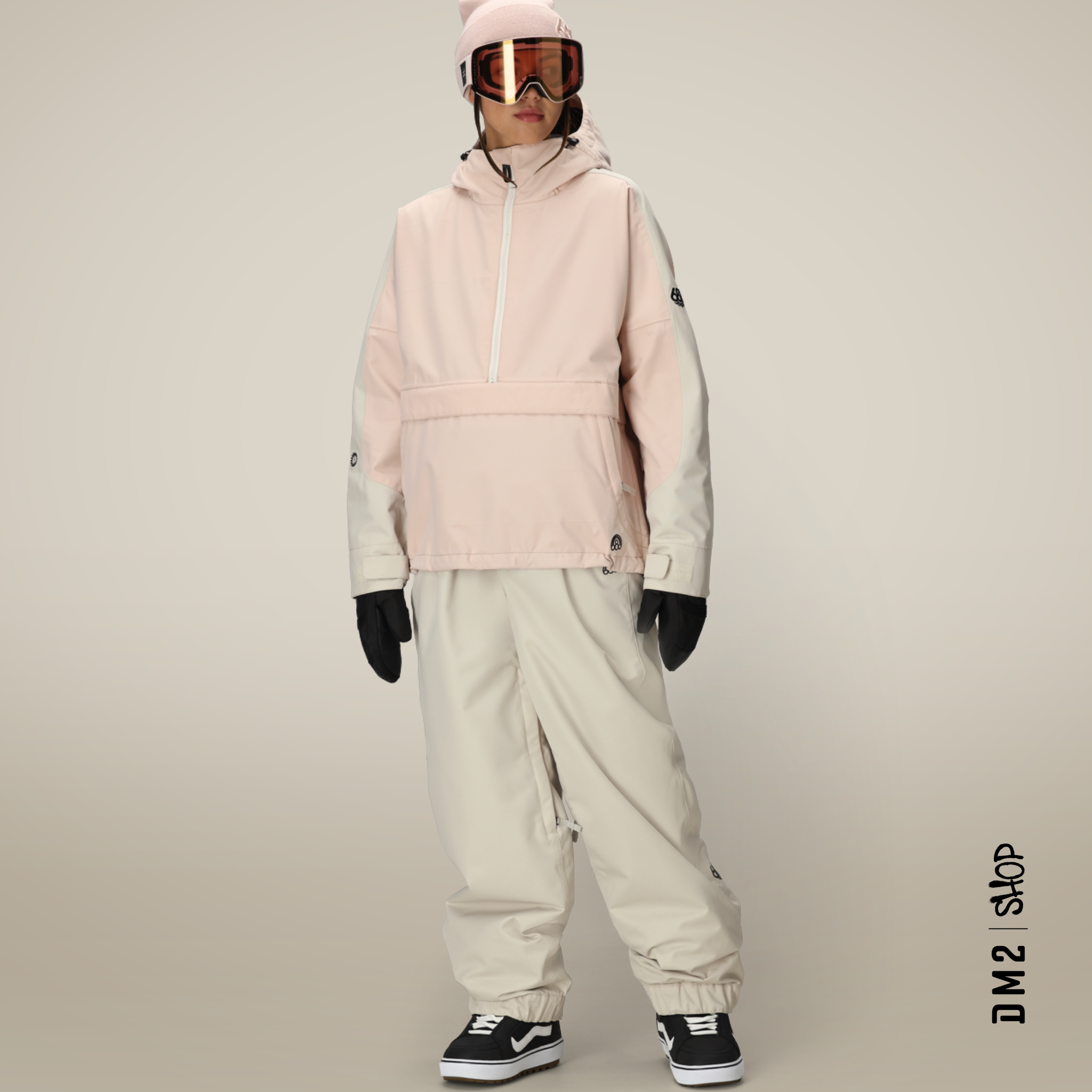 PANTALON 686 BAGGY SNOW PANT SHELL OUTLINE LIMESTONE FEMME