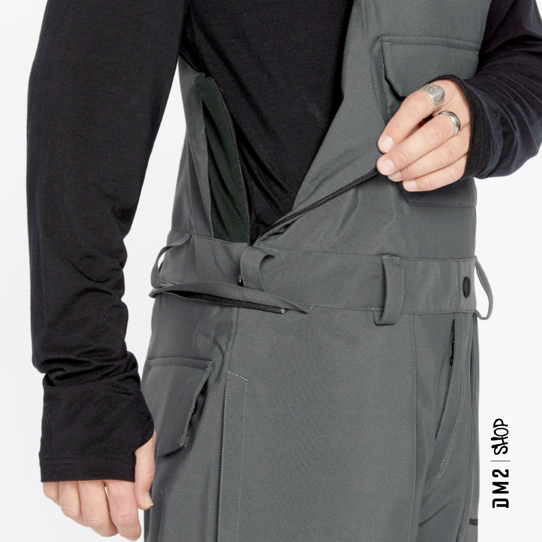 SALOPETTE SNOW ROAN BIB CHARCOAL POUR HOMME