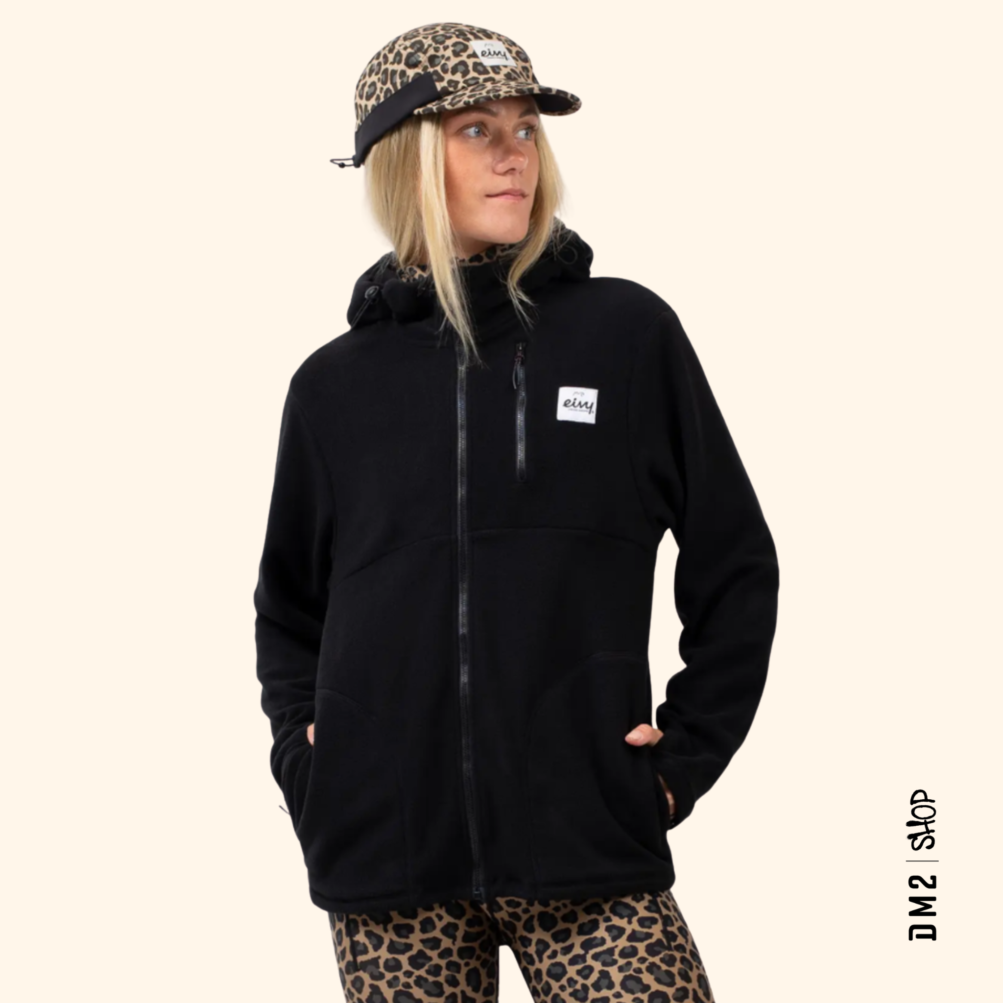 techlight-zip-hood-polar-femme-noir-EIVY-DM2-H25