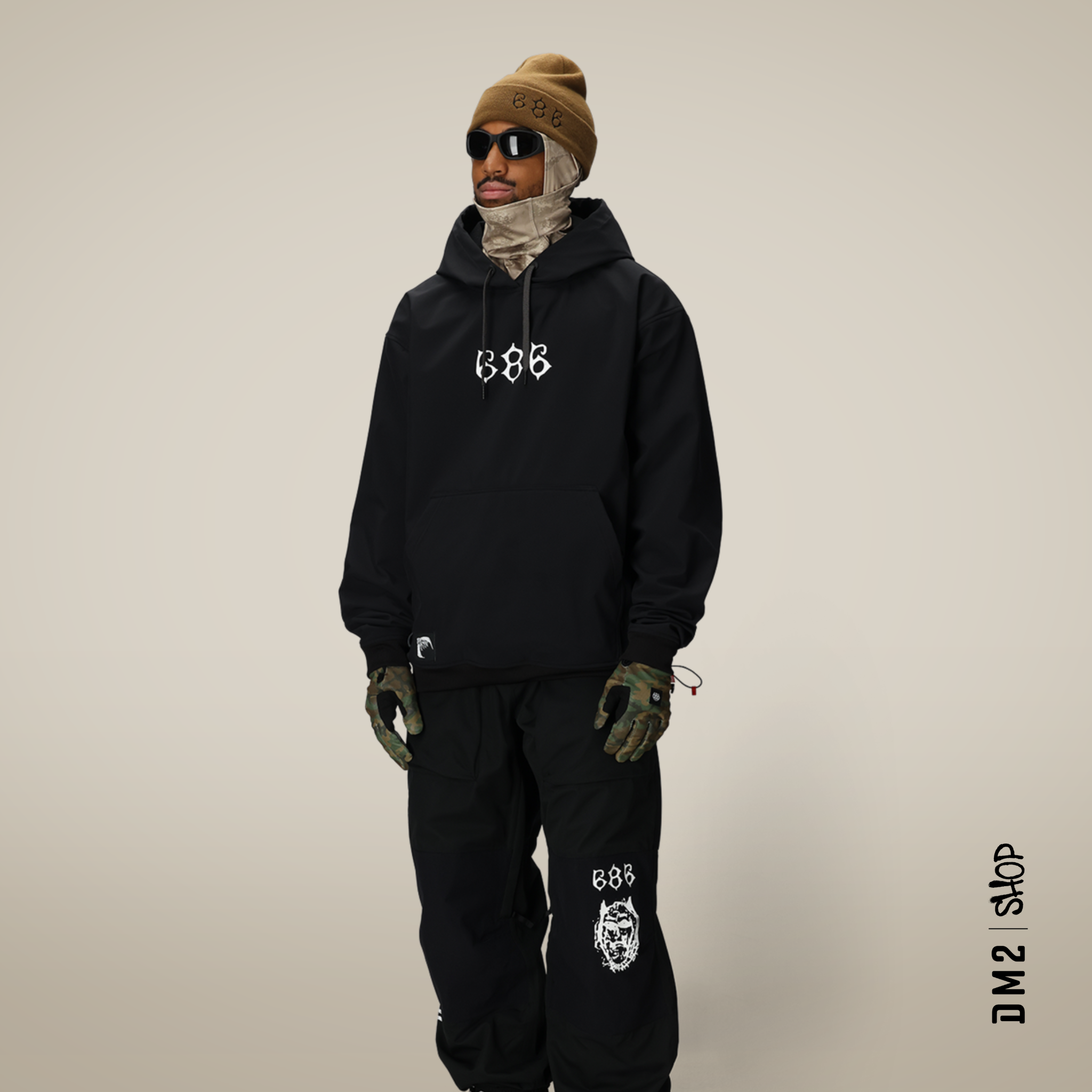 SOFTSHELL HOODY SNOW TEAM WATERPROOF NOIR