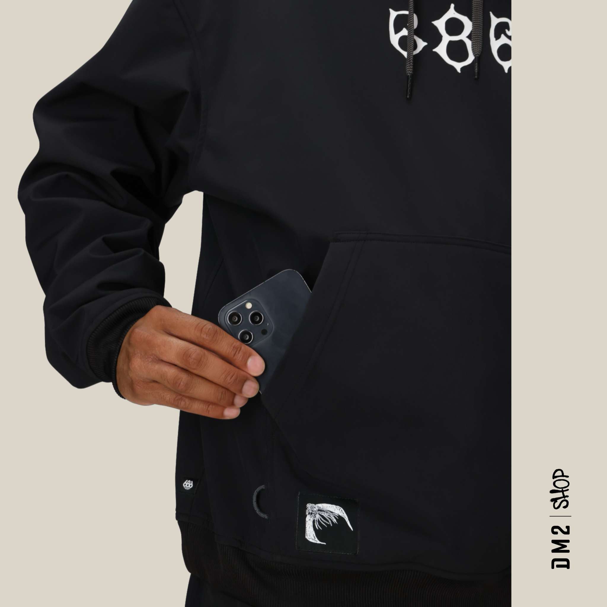 SOFTSHELL HOODY SNOW TEAM WATERPROOF NOIR