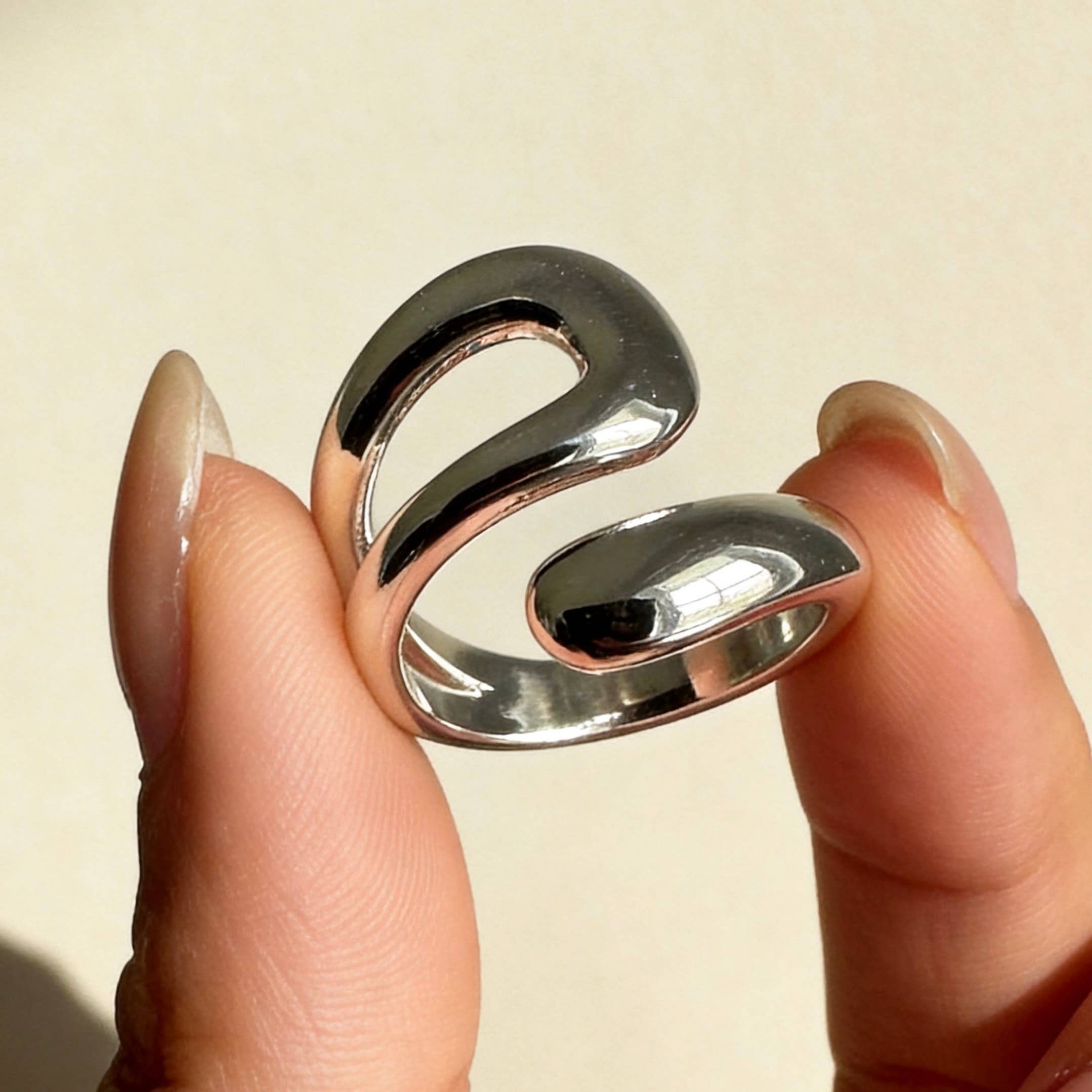 AureaJewelry - Bague SWIRL en argent - AJUSTABLE