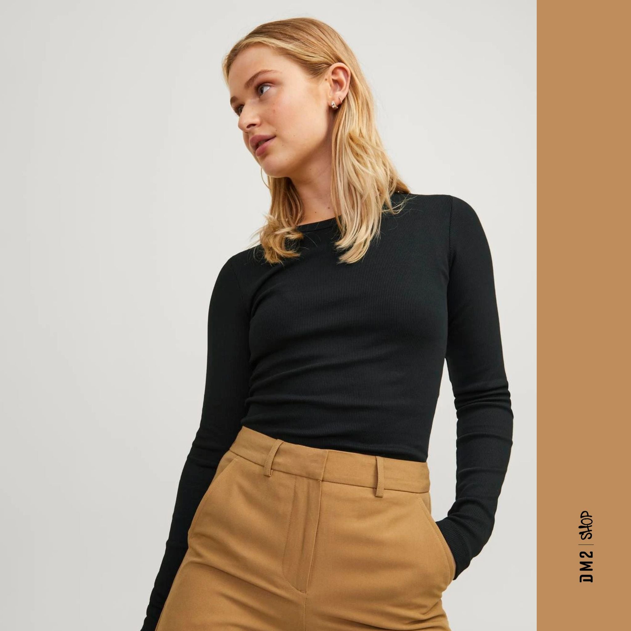 CHANDAIL FEMME FREYA RIB NOIR, JJXX - DM2 SHOP