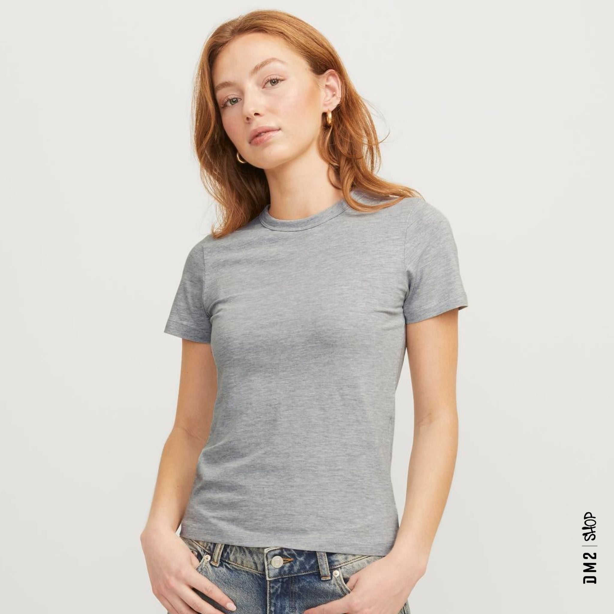 T - SHIRT GRIS BASIQUE FEMME, JJXX - DM2 SHOP