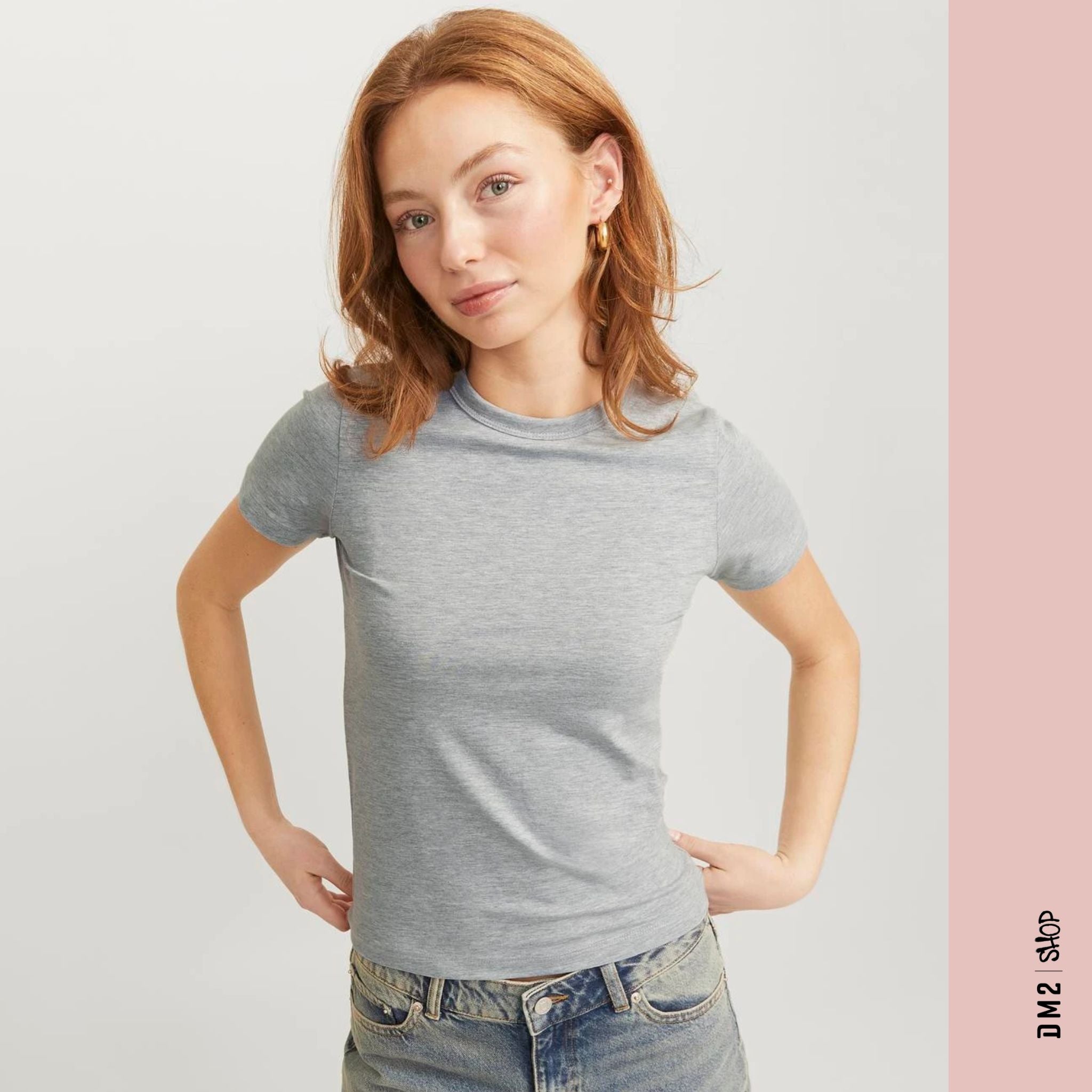 T - SHIRT GRIS BASIQUE FEMME, JJXX - DM2 SHOP
