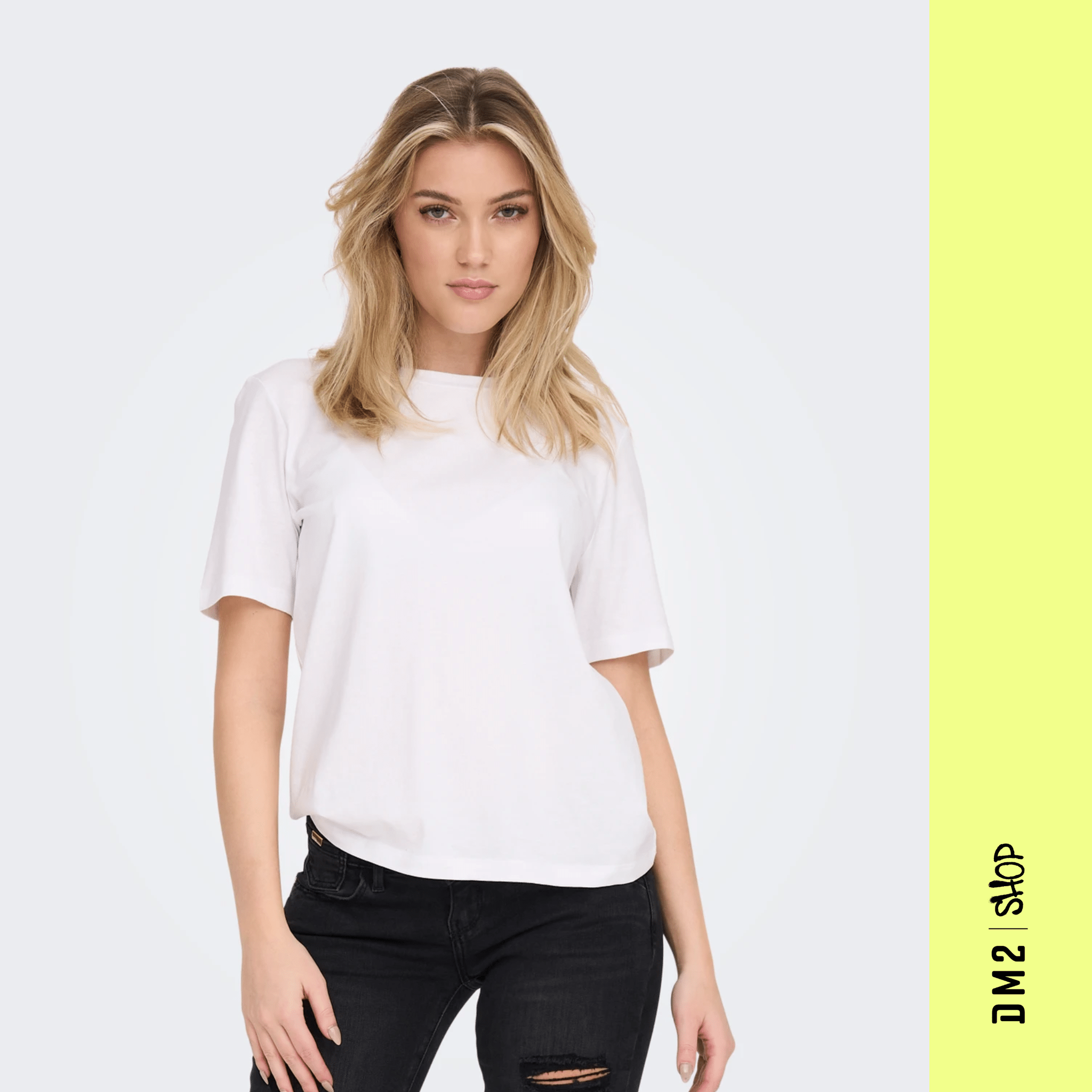 T-SHIRT BASIC BLANC FEMME, ONLY (3 couleurs) - DM2 SHOP