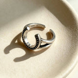 AureaJewelry - Bague ouverte en argent en forme de fer à cheval