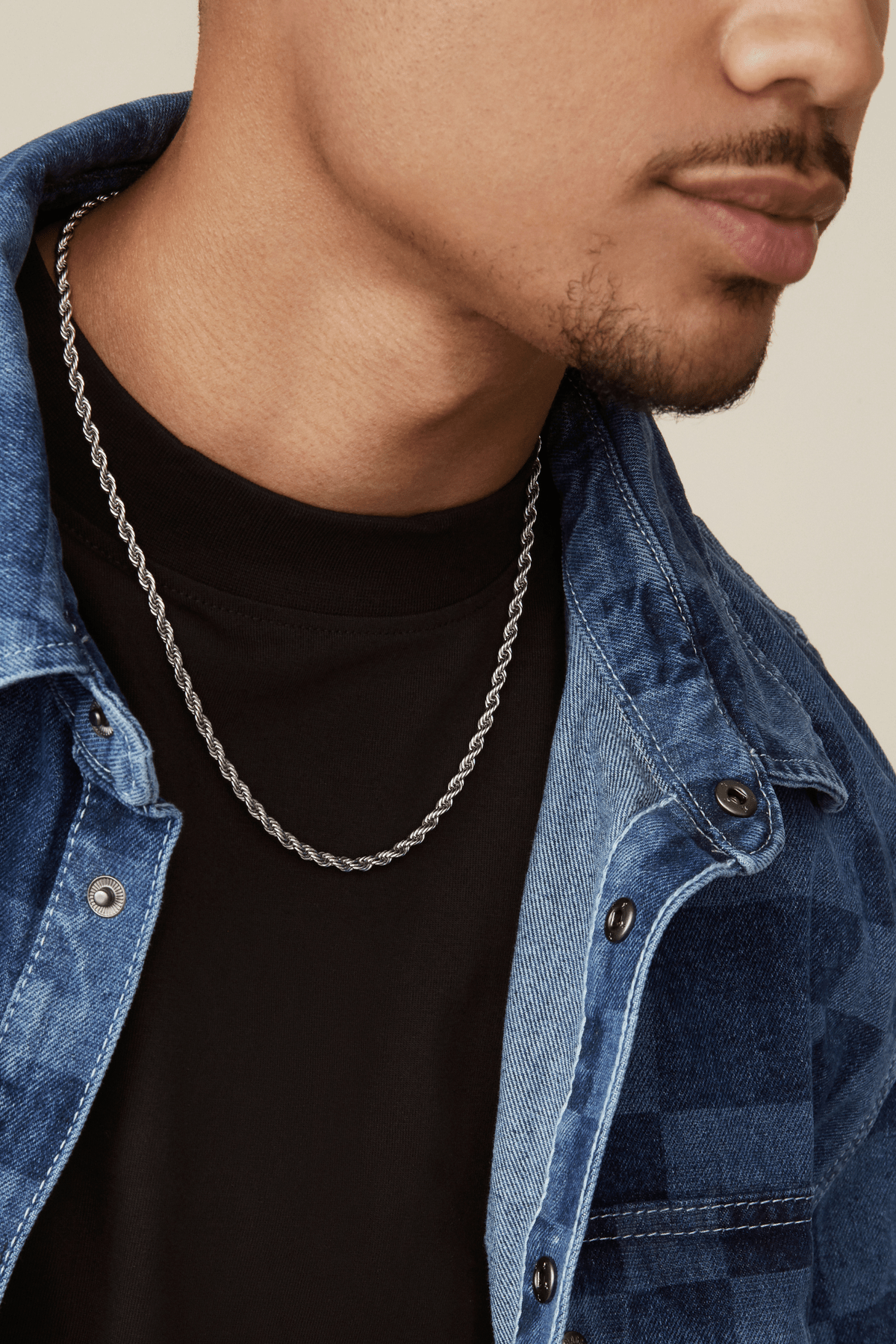 COLLIER HOMME 3 MM ROPE TWENTY COMPASS - DM2 SHOP