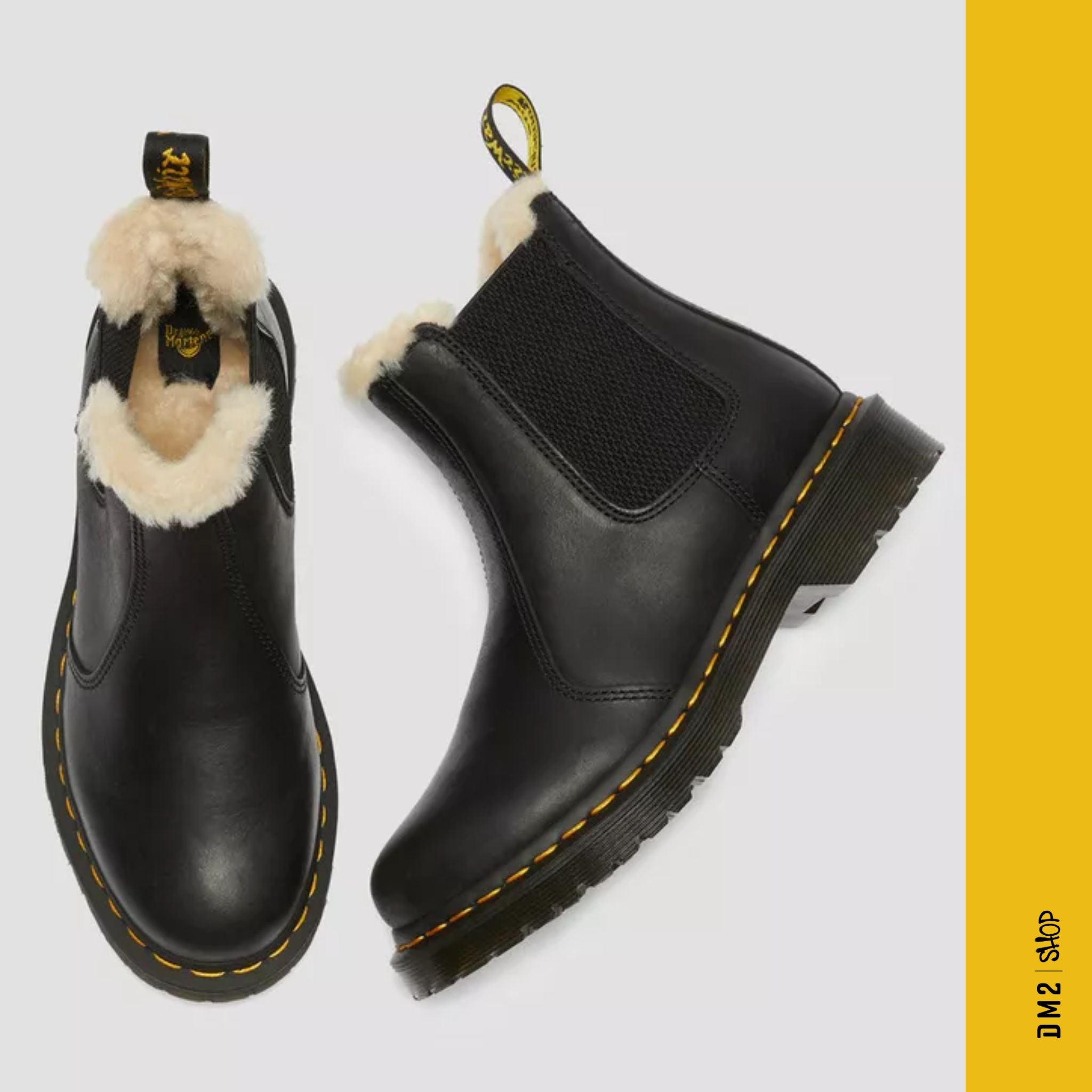 DR.MARTENS 2976 CHELSEA DOUBLÉES FEMME NOIR - DM2 SHOP