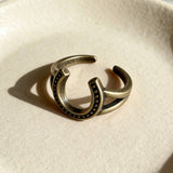 AureaJewelry - Bague fer à cheval vintage dorée réglable