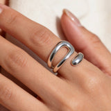 AureaJewelry - Bague SWIRL en argent - AJUSTABLE