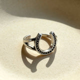 AureaJewelry - Bague ouverte en argent en forme de fer à cheval