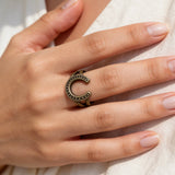 AureaJewelry - Bague fer à cheval vintage dorée réglable