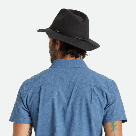 CHAPEAU WESLEY FEDORA NOIR UNISEXE BRIXTON - DM2 SHOP