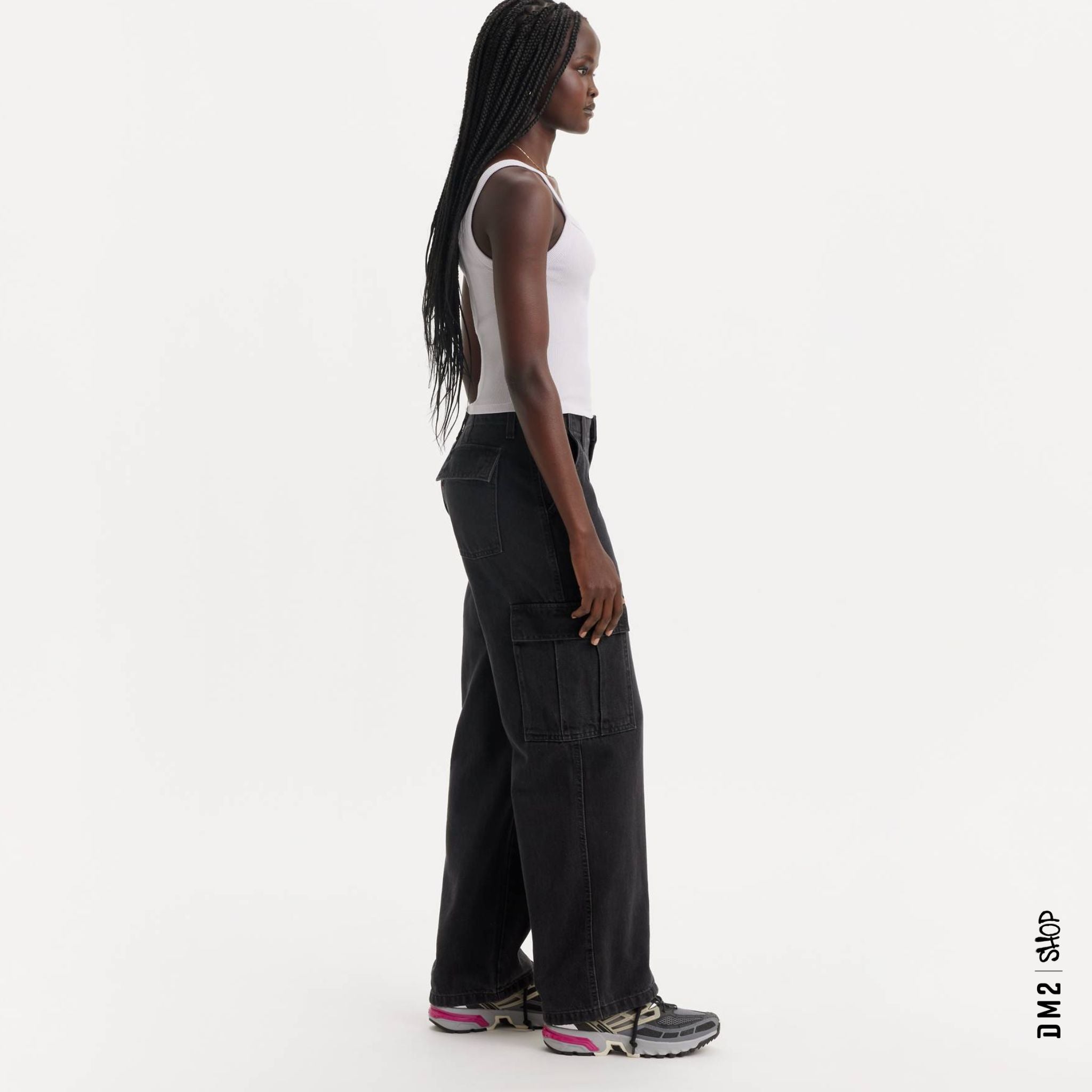 JEANS LEVI'S 94' BAGGY CARGO NOIR FEMME - DM2 SHOP