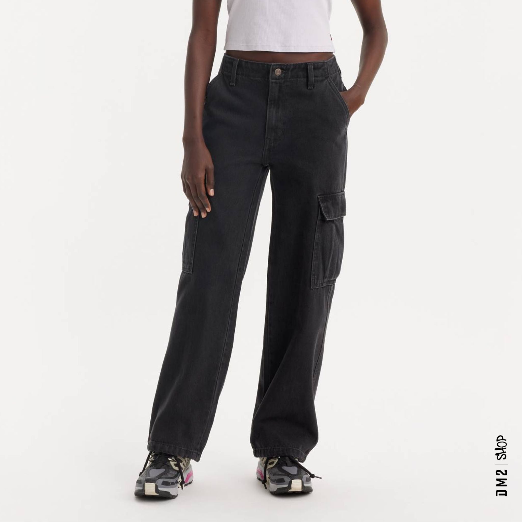 JEANS LEVI'S 94' BAGGY CARGO NOIR FEMME - DM2 SHOP