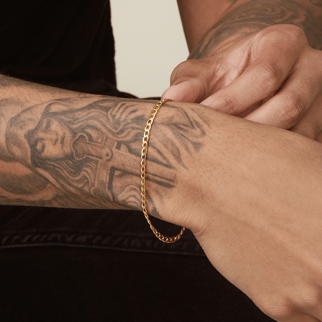 BRACELET CUBAN OR ou SILVER TWENTY COMPASS - DM2 SHOP