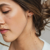 BOUCLES D'OREILLES - ANNEAUX DOUBLE - ZIRCONS