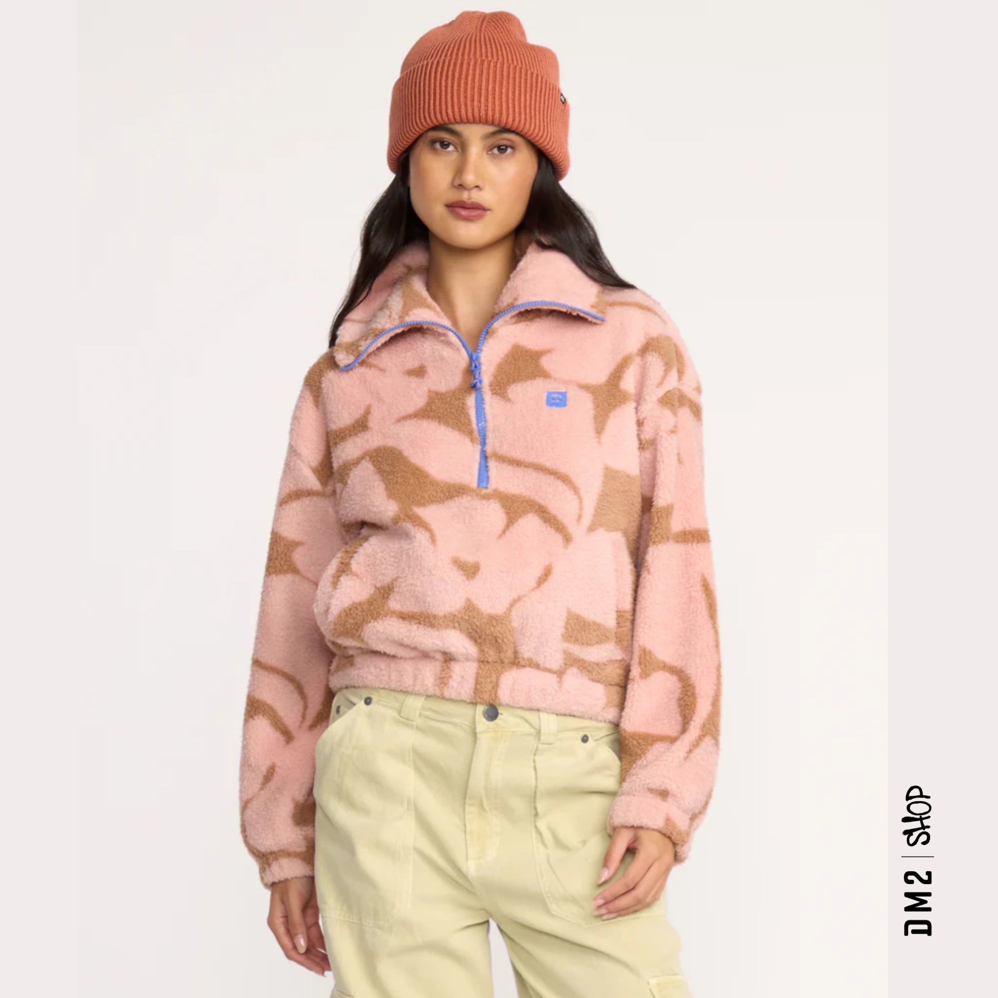 POLAR FEMME BARRA HALF ZIP ROSE BROWN