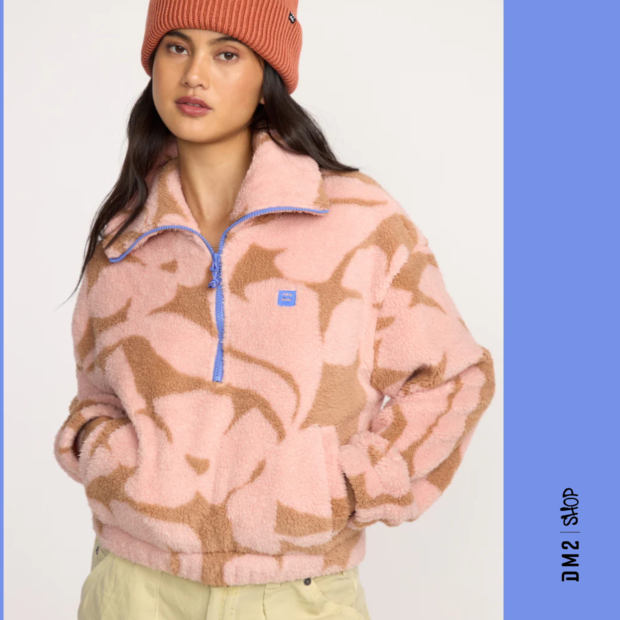 POLAR FEMME BARRA HALF ZIP ROSE BROWN