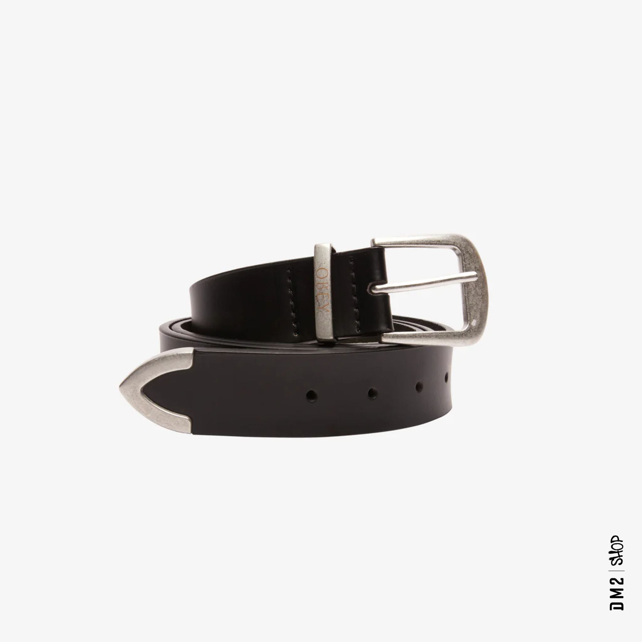 CEINTURE DE CUIR NOIR OBEY - DM2 SHOP