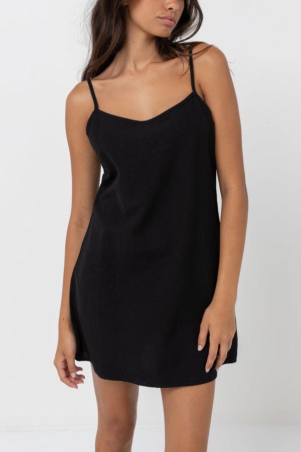 ROBE SLIP DRESS NOIR RHYTHM - DM2 SHOP