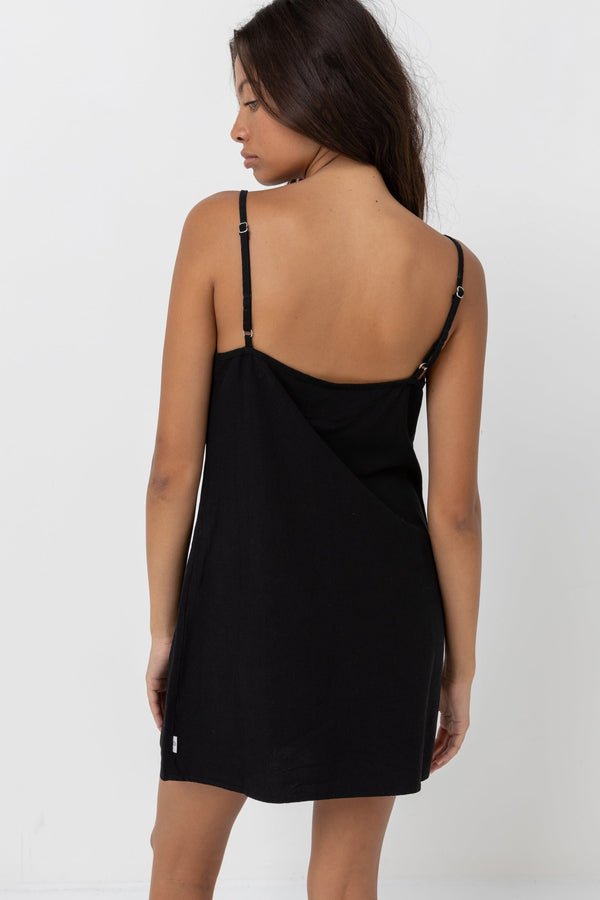 ROBE SLIP DRESS NOIR RHYTHM - DM2 SHOP