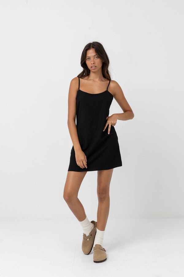 ROBE SLIP DRESS NOIR RHYTHM - DM2 SHOP