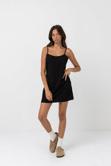 ROBE SLIP DRESS NOIR RHYTHM - DM2 SHOP