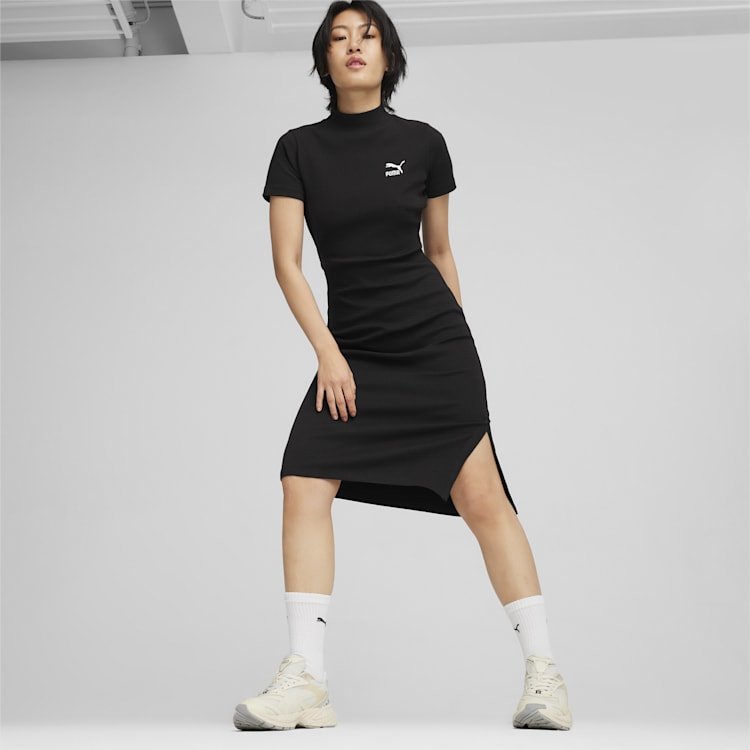 ROBE CÔTELÉE CLASSIC NOIR FEMME PUMA - DM2 SHOP