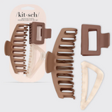 PINCE À CHEVEUX ASSORTIES 3PC TAN
