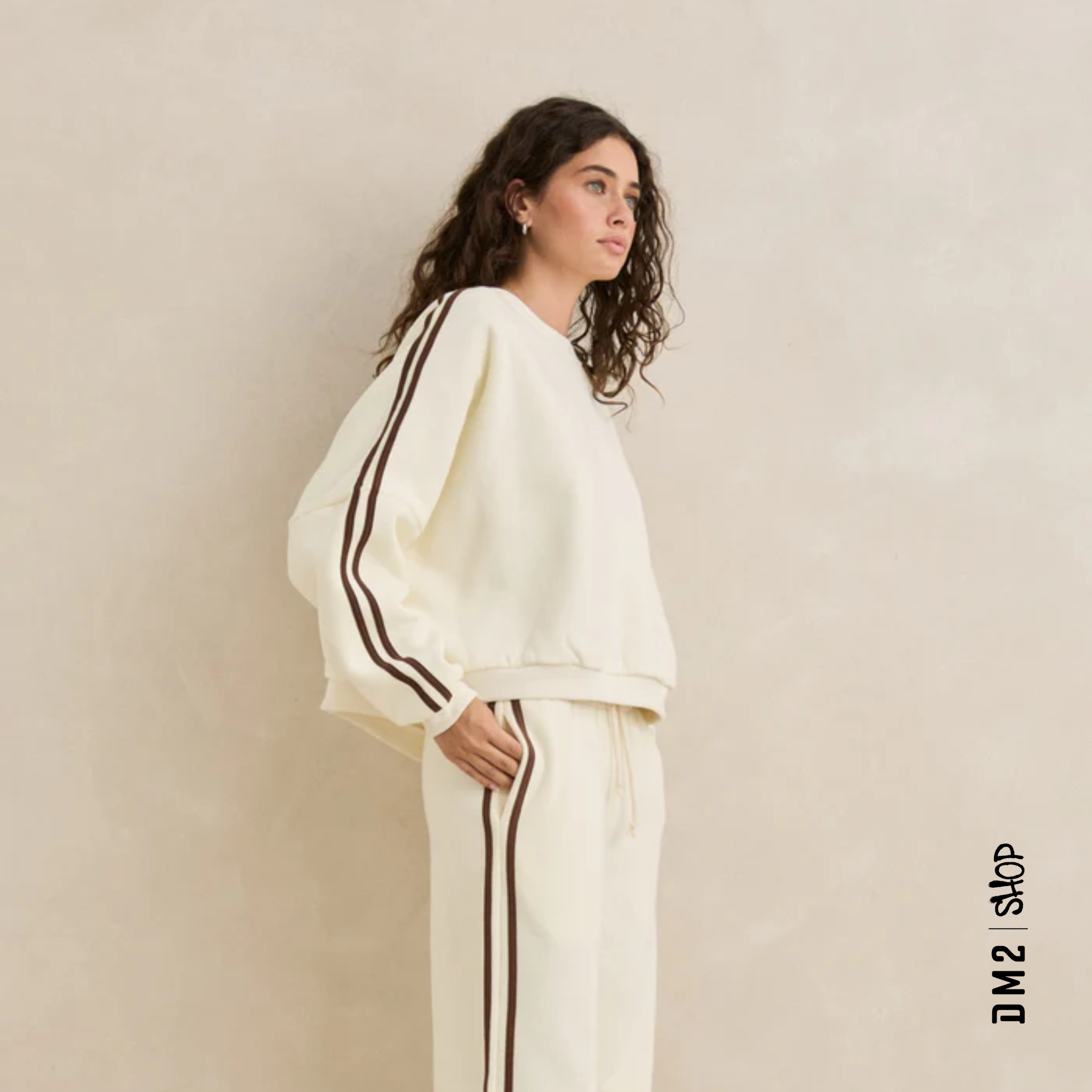 CREWNECK RHYTHM CONTRAST CREAM FEMME - DM2 SHOP