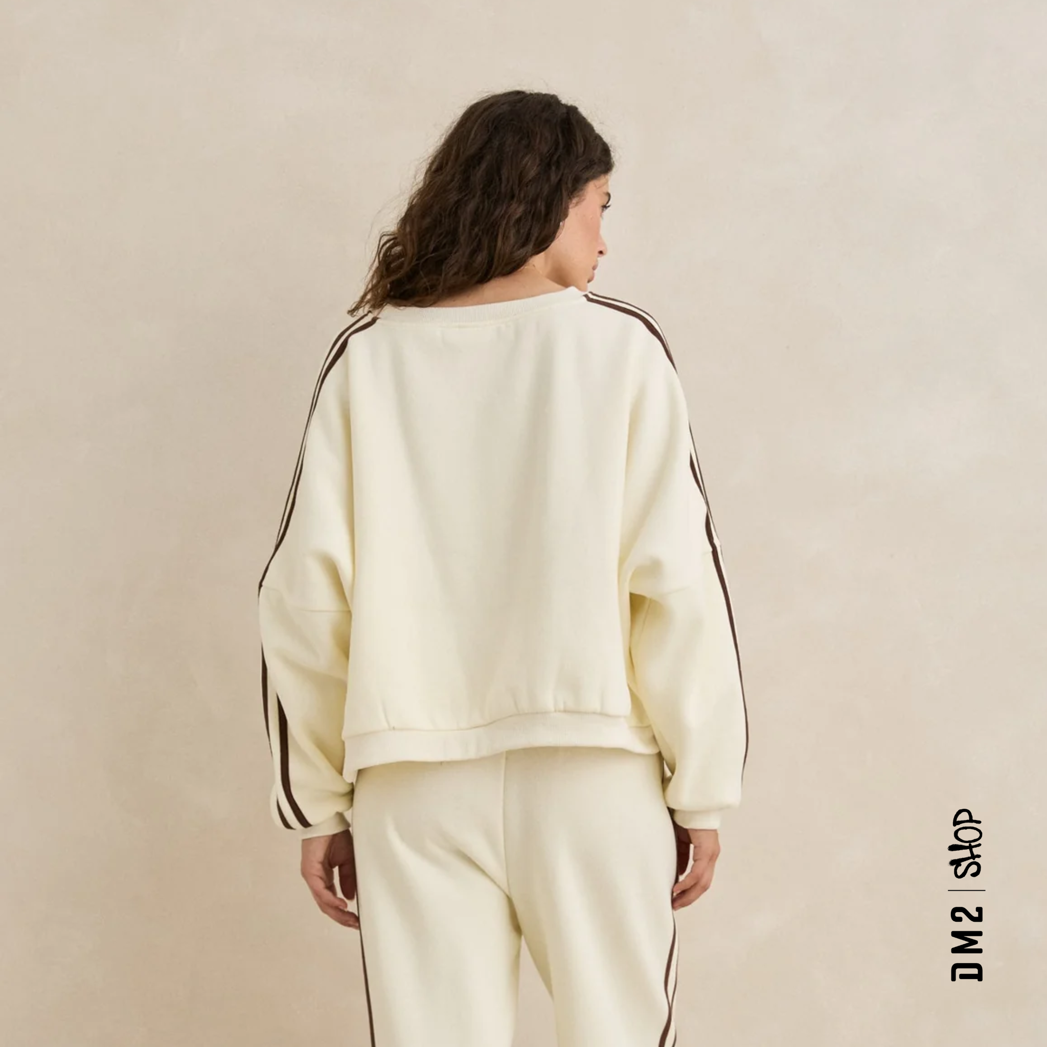 CREWNECK RHYTHM CONTRAST CREAM FEMME - DM2 SHOP