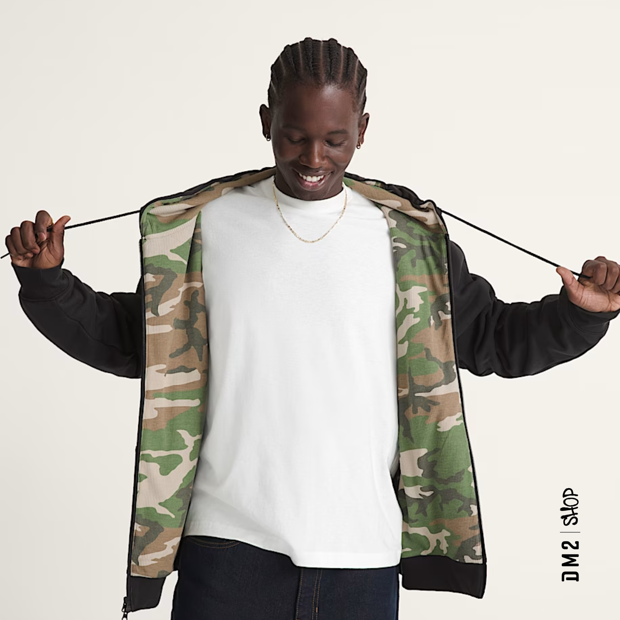 DOVER THERMAL - ZIP HOOD HOMME - NOIR CAMO