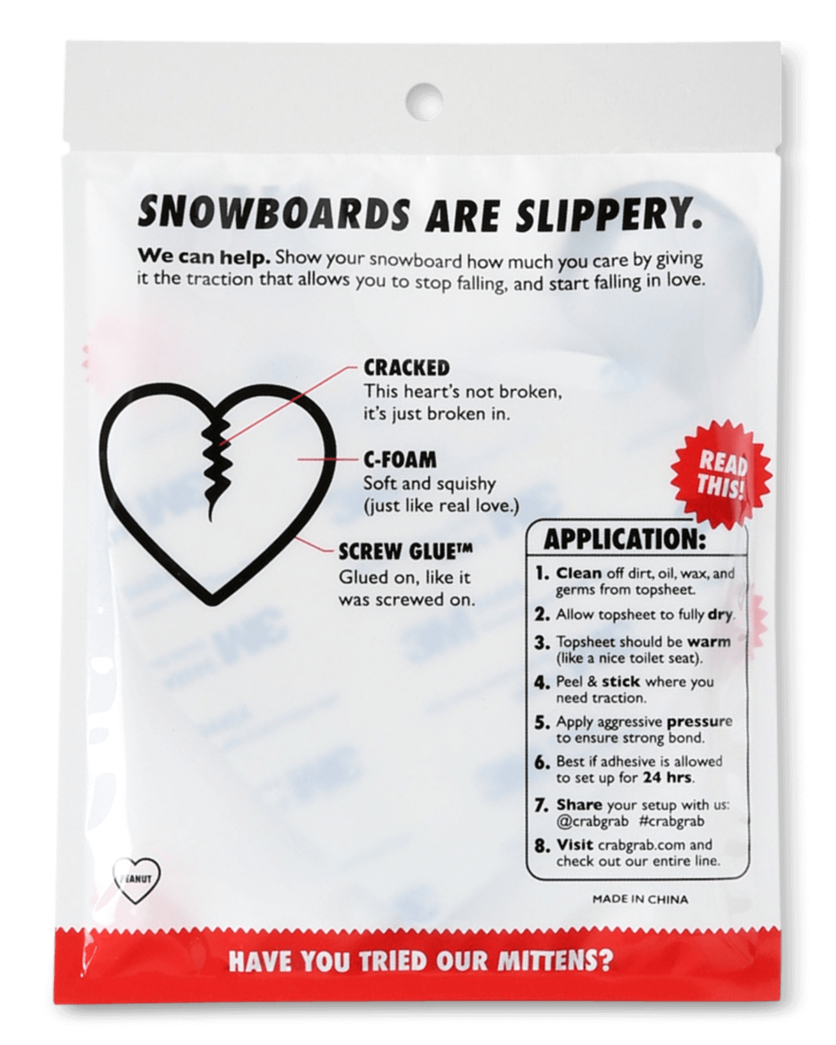 GRIP PAD SNOWBOARD MEGA HEART CRAB GRAB - DM2 SHOP