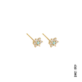 BOUCLES D'OREILLES - FLEURS D'OPALES ET ZIRCONS
