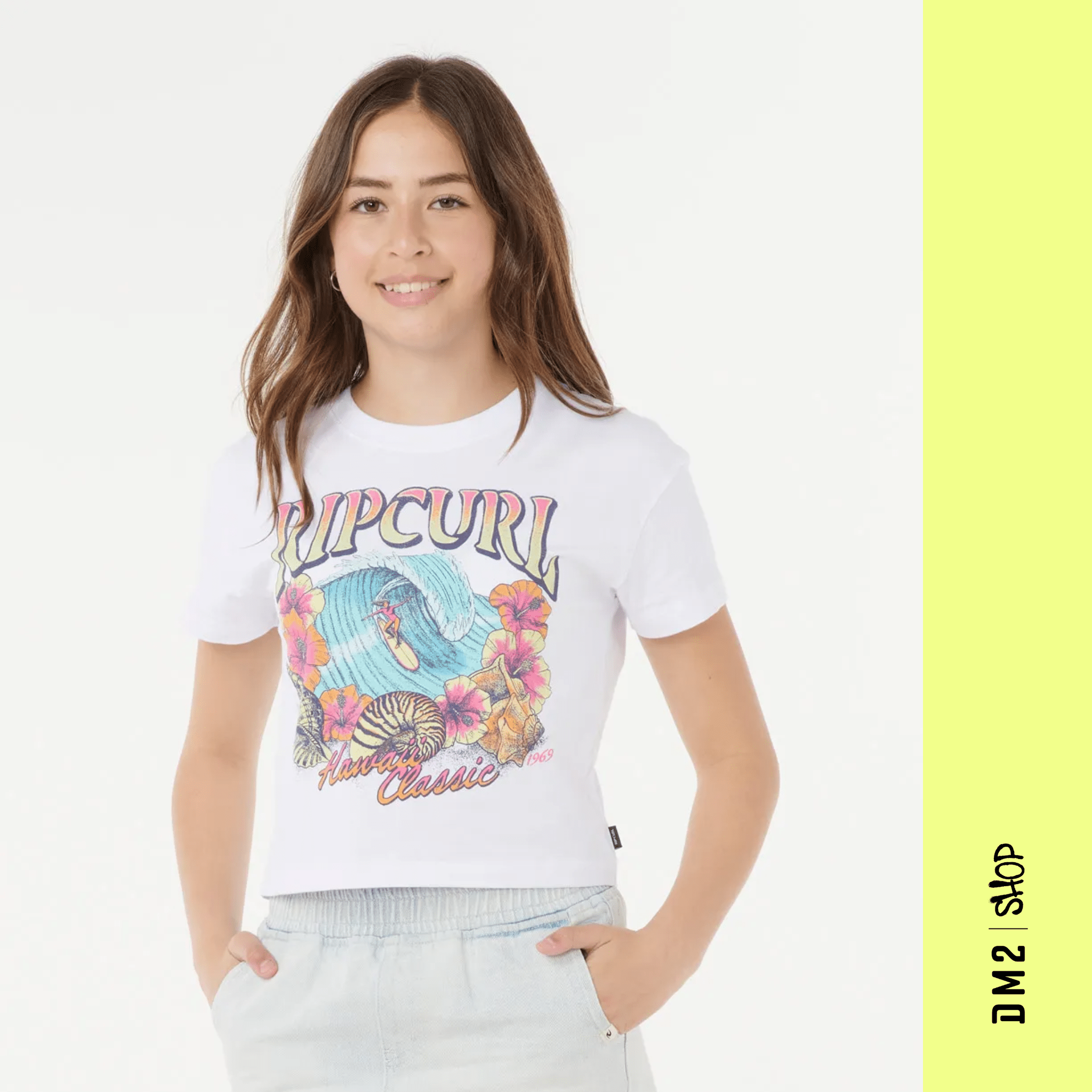 T - SHIRT FILLE HAWAII CLASSIC BLANC, RIP CURL - DM2 SHOP