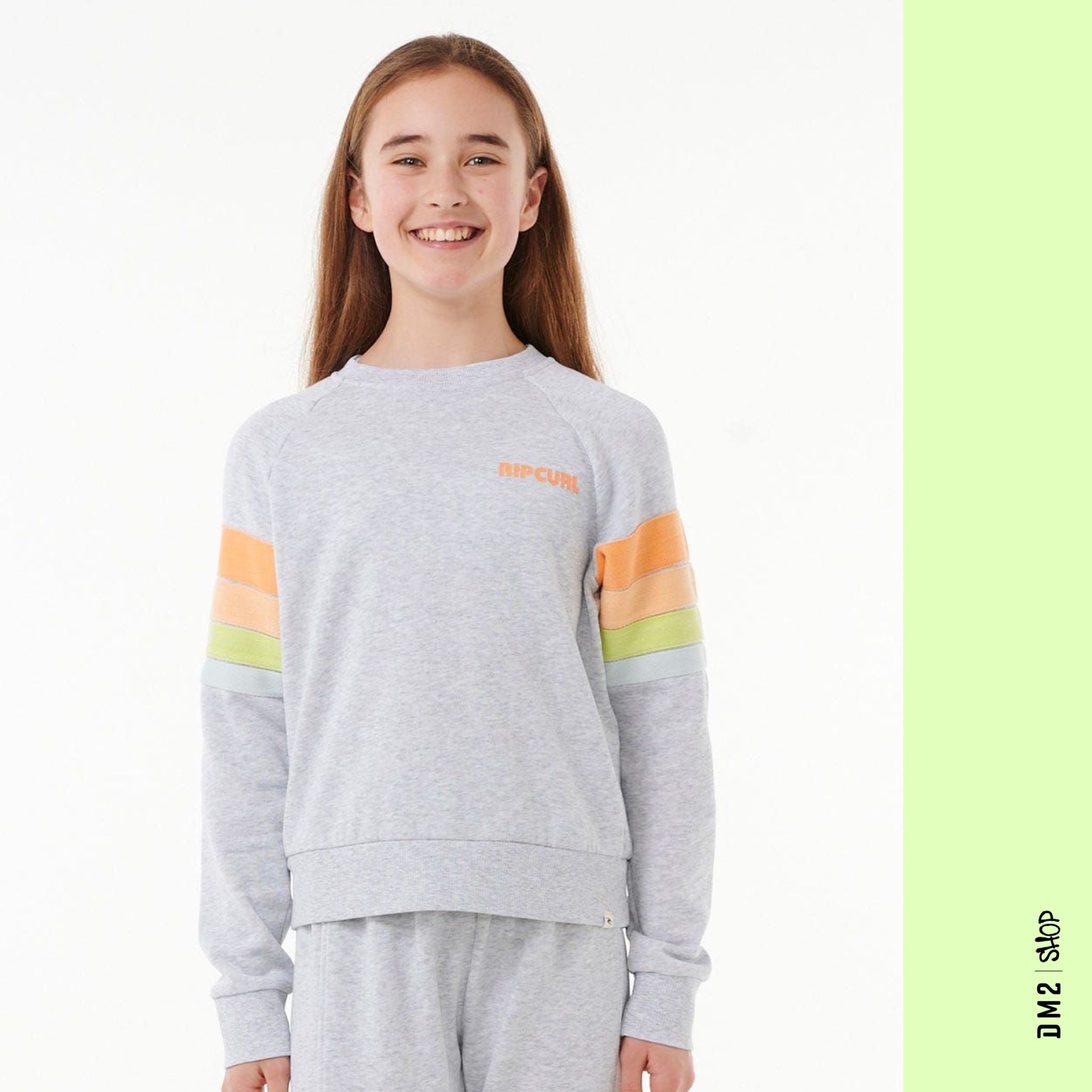 CREWNECK FILLE RIP CURL HIGH TIDE SURF GRIS - DM2 SHOP