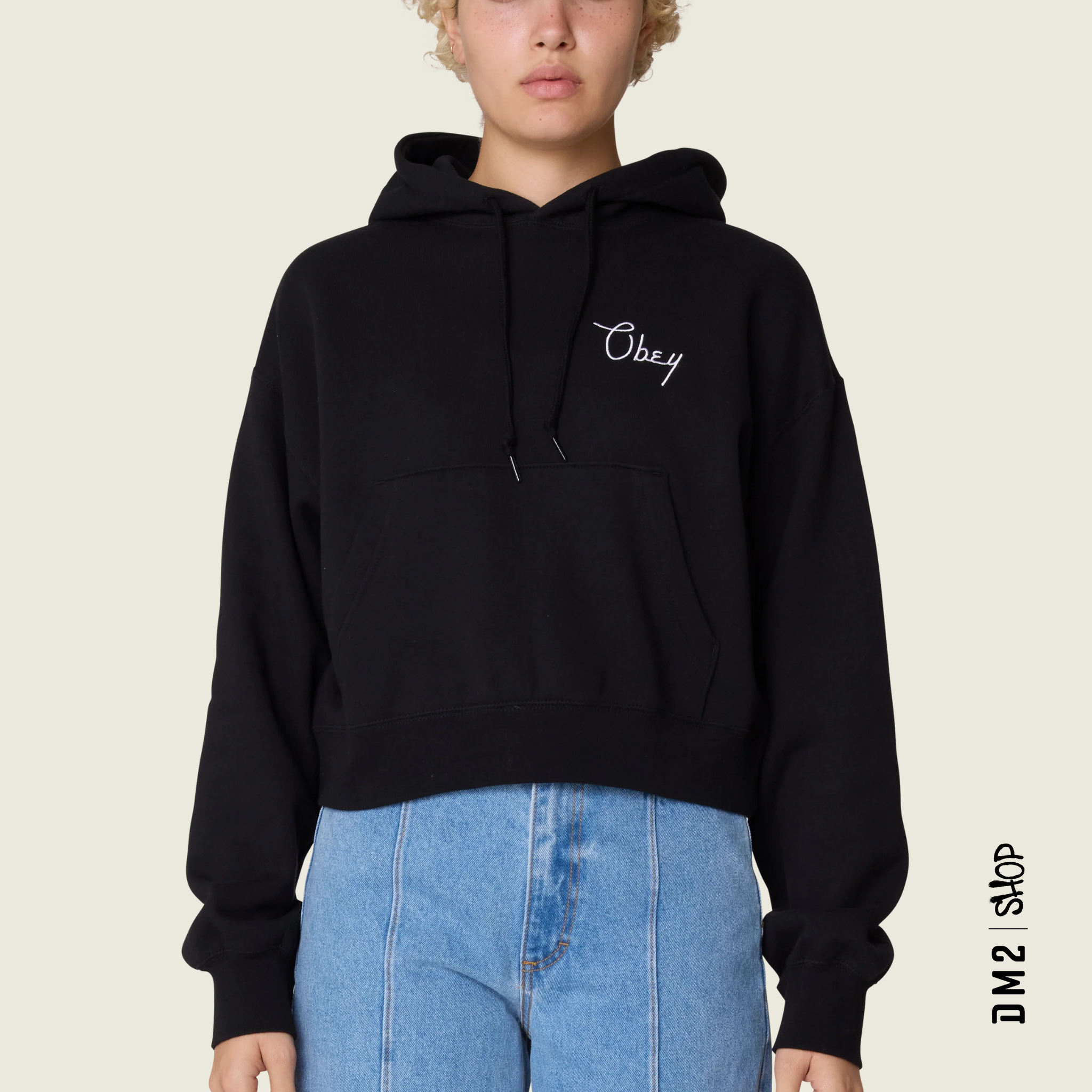 HOODiE POUR FEMME CITIES CROP NOIR