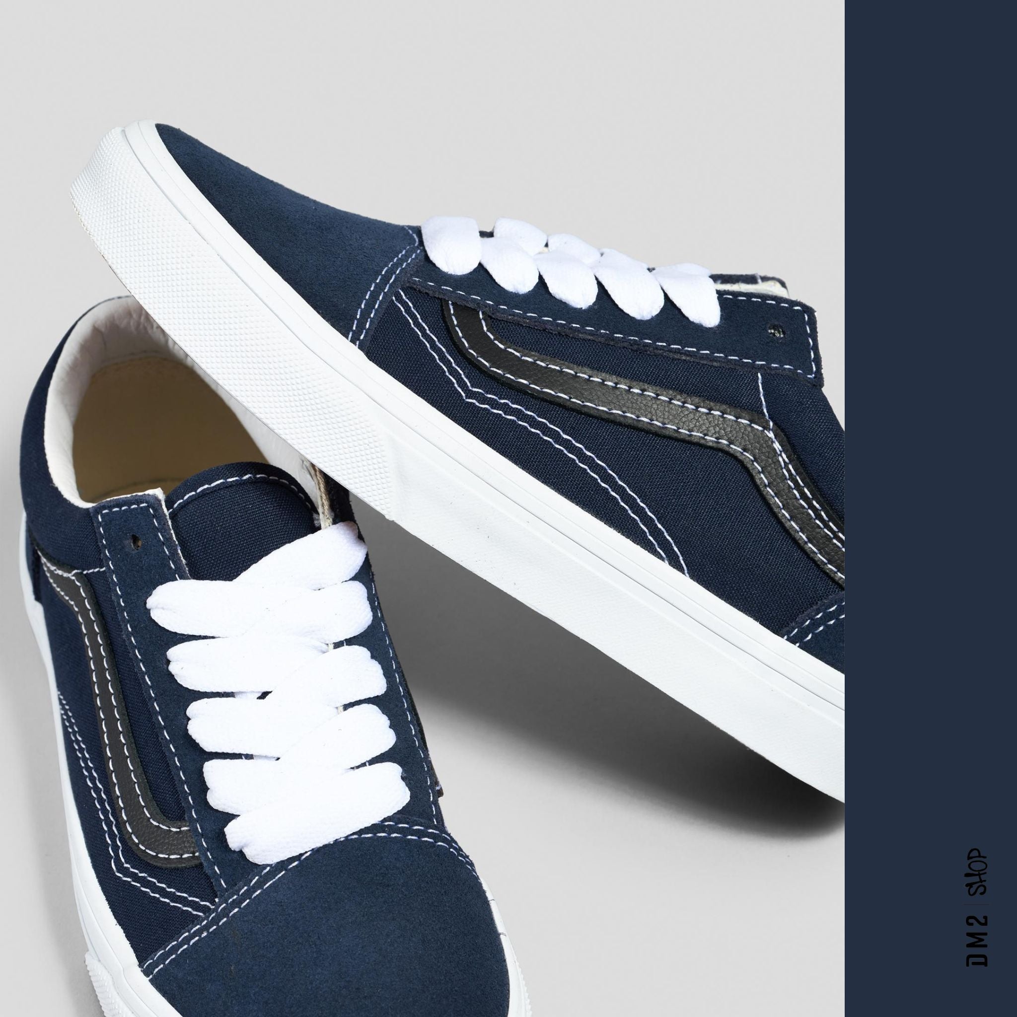 CHAUSSURES JUNIOR OLD SKOOL FAT LACES MARINE VANS ( 10.5J à 3J ) - DM2 SHOP