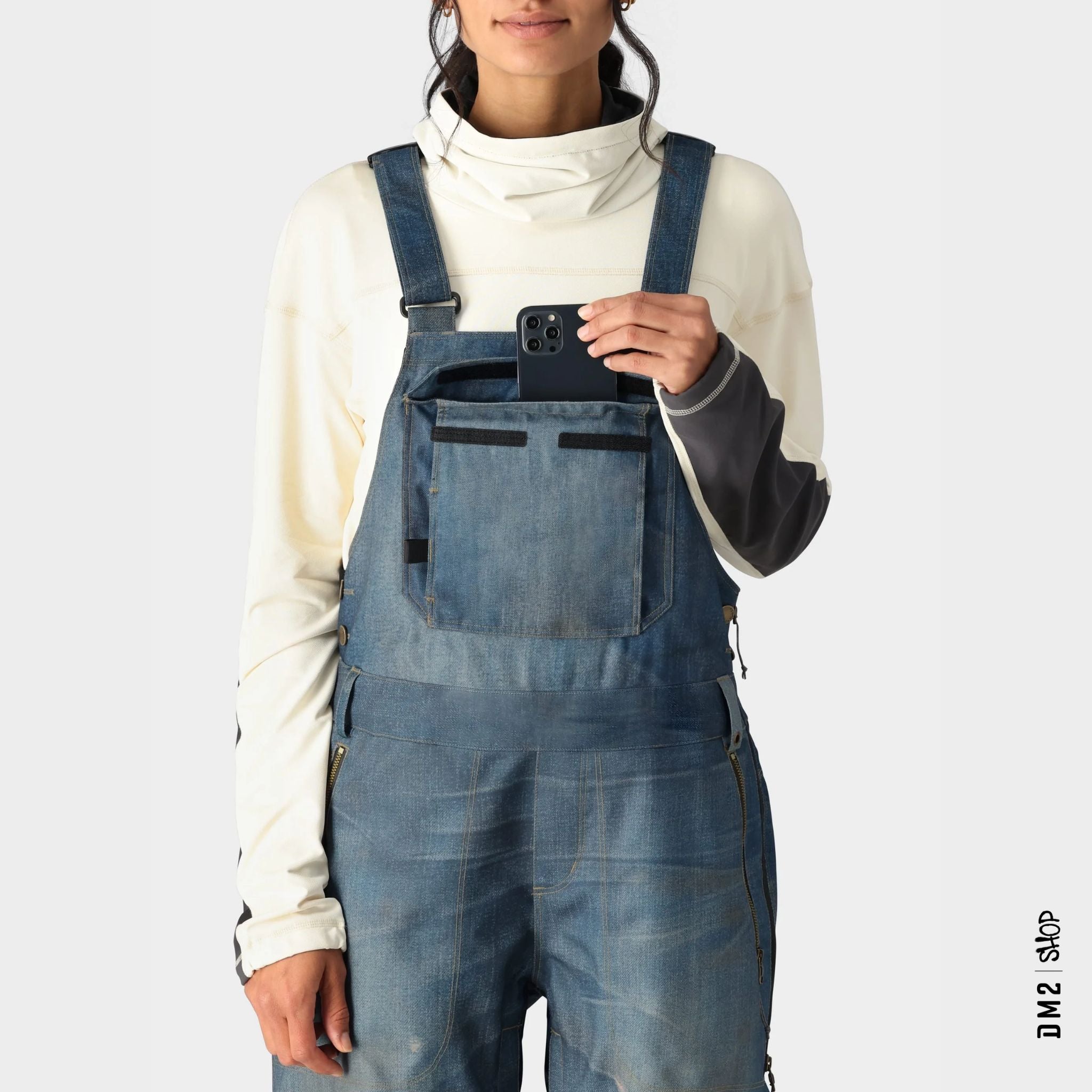 SALOPETTE SNOW SHELL FEMME BLACK MAGIC 686 DENIM - DM2 SHOP