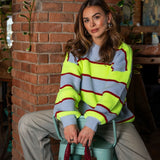 TRICOT FEMME MELINA RAYÉ FLUO, NANA THE BRAND - DM2 SHOP