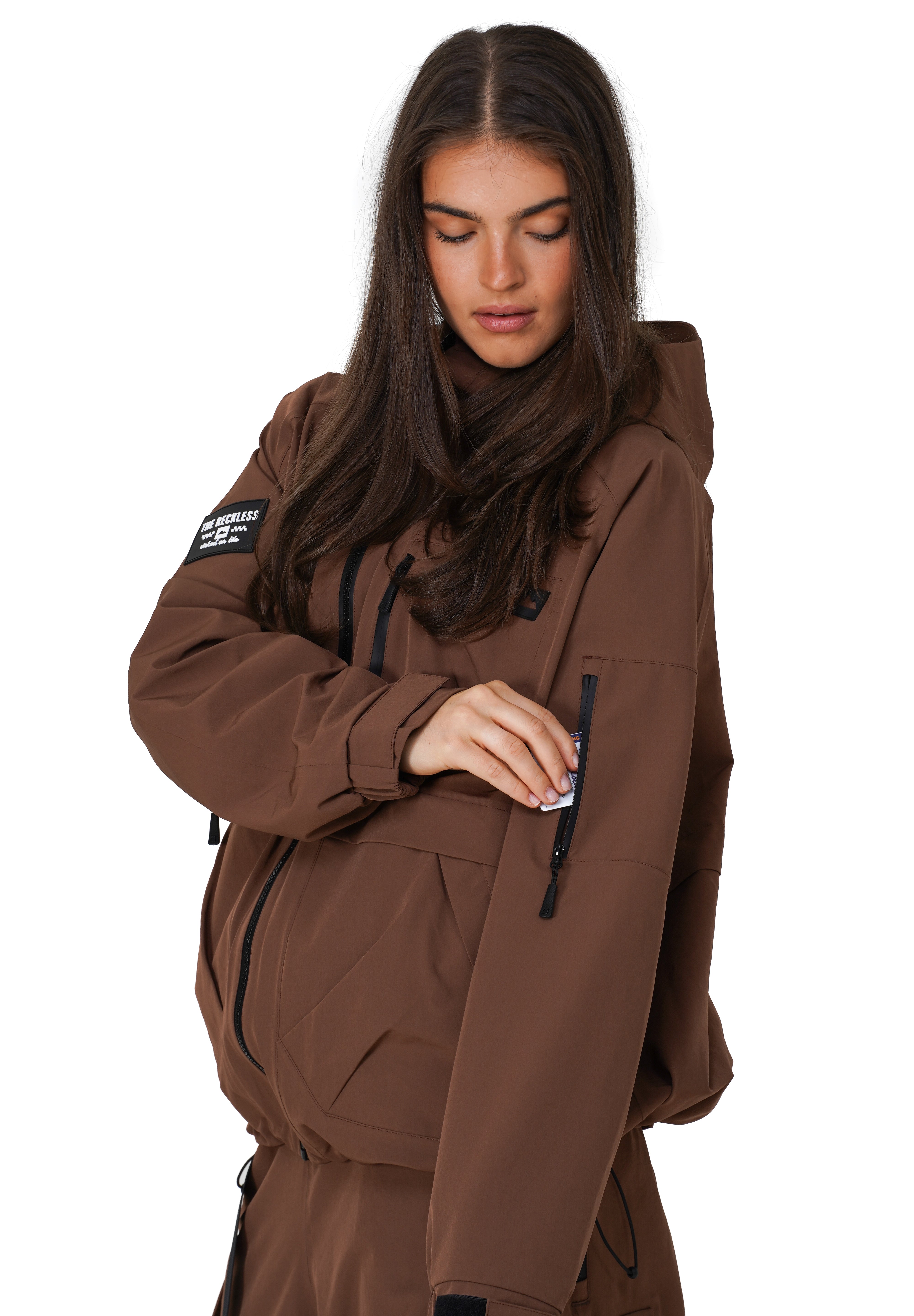 MANTEAU SKI-SNOW - SHELL JACKET -  BRUN