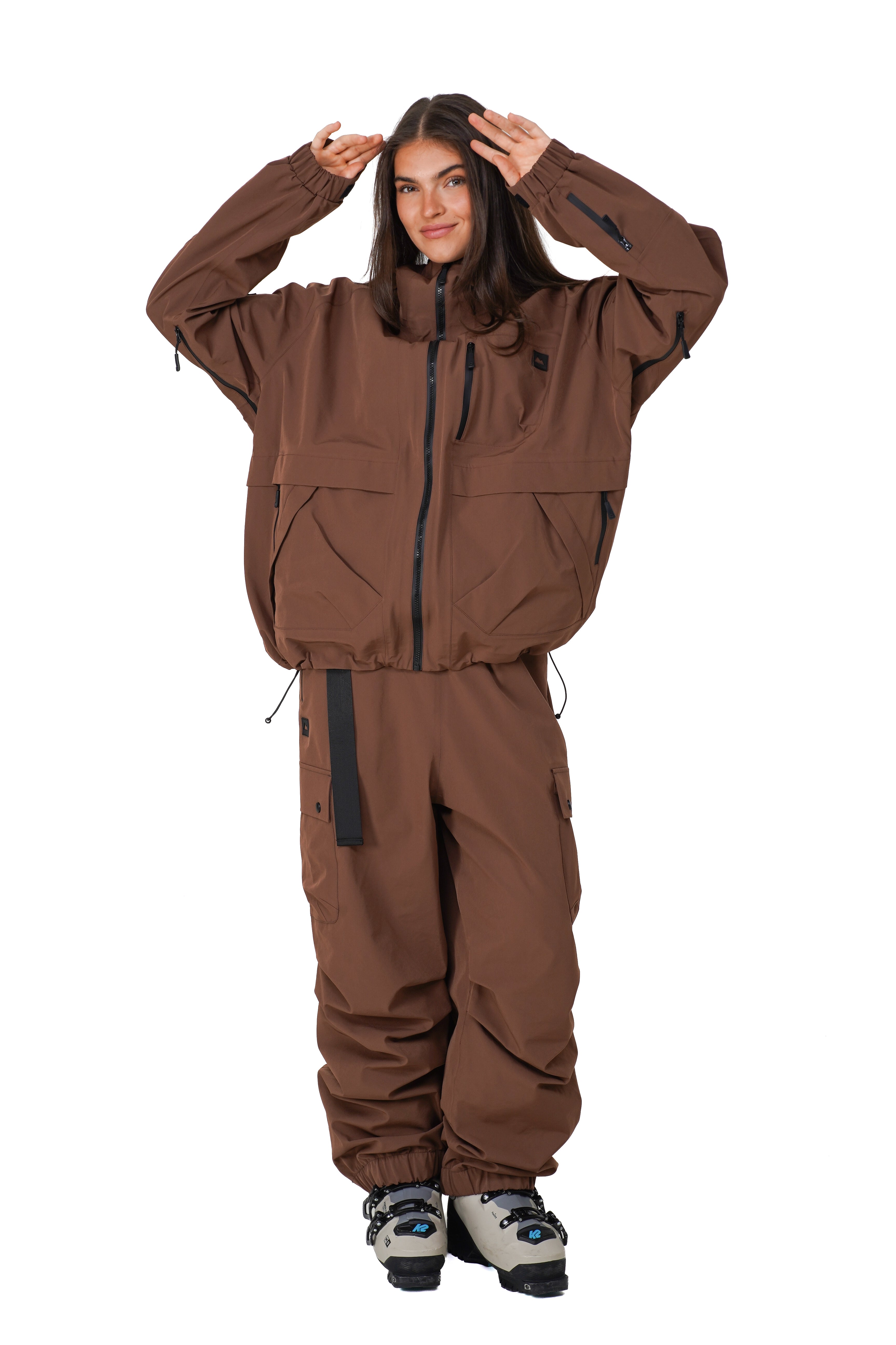 MANTEAU SKI-SNOW - SHELL JACKET -  BRUN