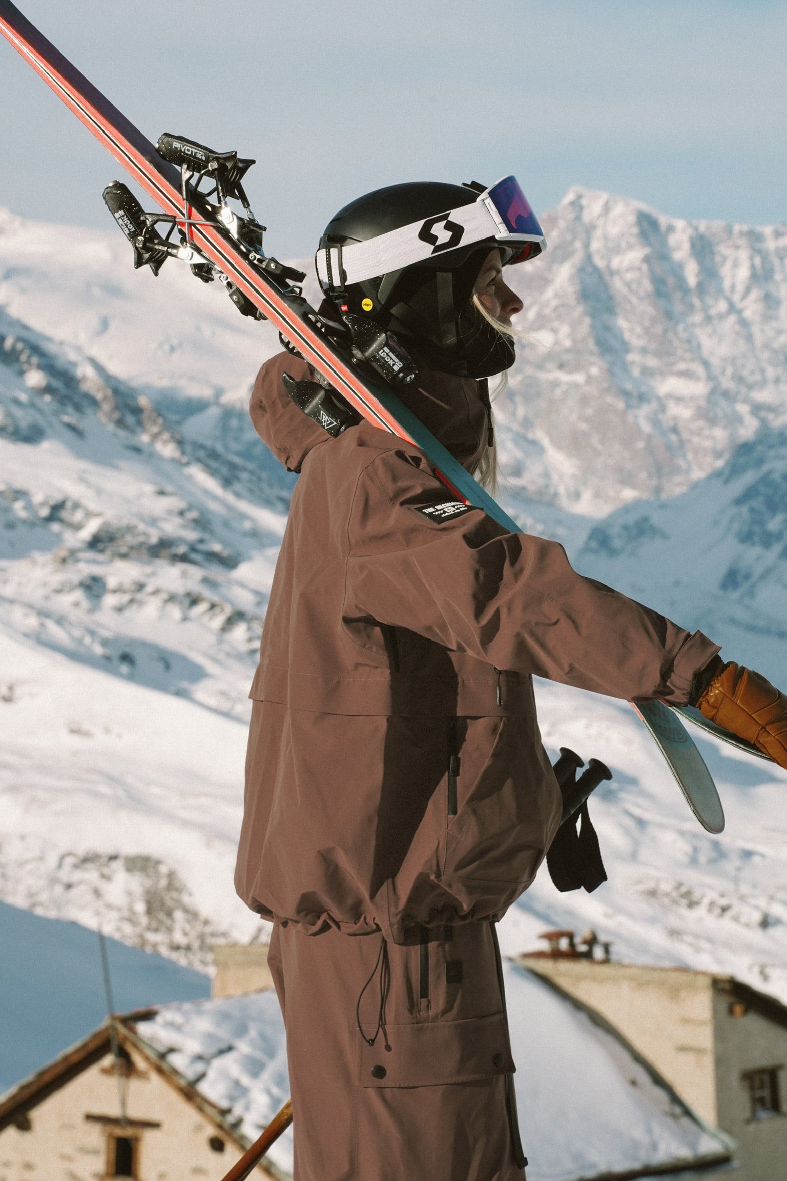MANTEAU SKI-SNOW - SHELL JACKET -  BRUN